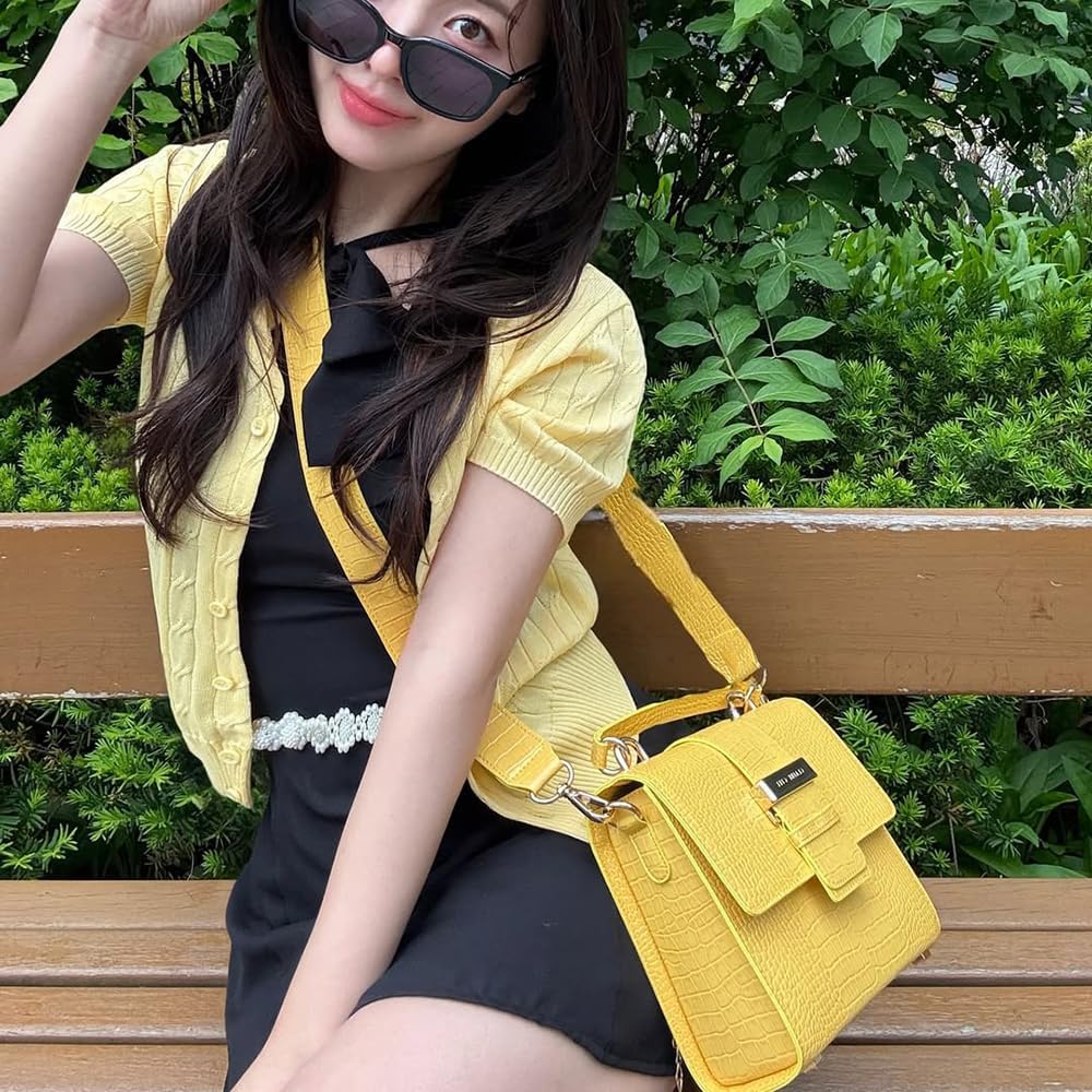 Roc Bag Medium Woman HandBags Cross and Shoulder Bag, Crocodile Texture