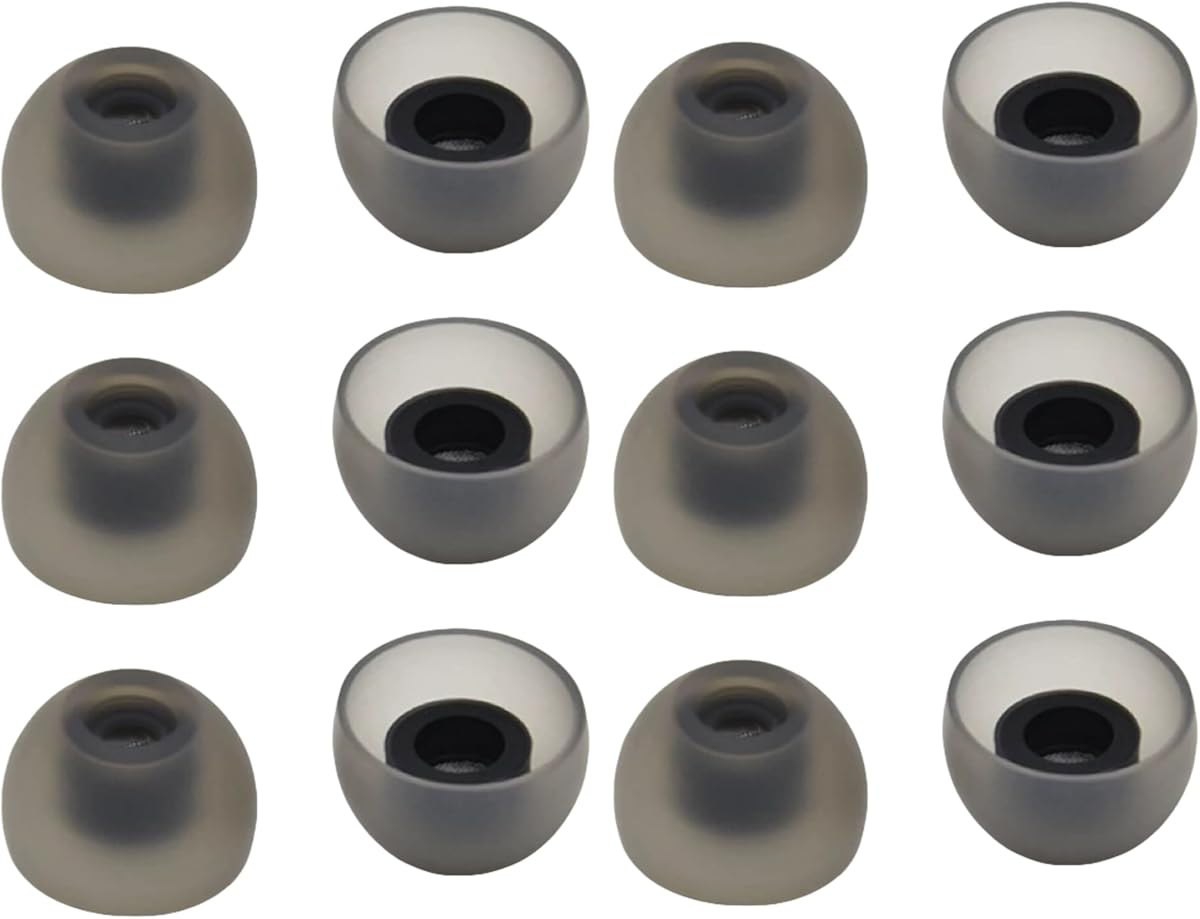 6 Pairs Silicone Eartips for Galaxy Buds 2 Ear Tips,Upgraded 3 Size Anti-Slip Tips with Dust Guard for Samsung Galaxy Buds 2 Replacement Tips,Flexible SM-R177 Ear Tips Fit in the Charging Case-Black