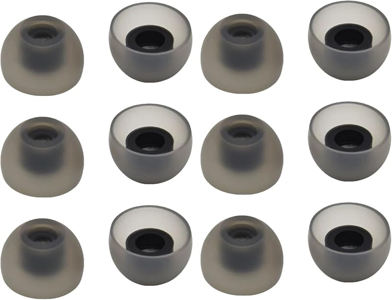 6 Pairs Silicone Eartips for Galaxy Buds 2 Ear Tips,Upgraded 3 Size Anti-Slip Tips with Dust Guard for Samsung Galaxy Buds 2 Replacement Tips,Flexible SM-R177 Ear Tips Fit in the Charging Case-Black