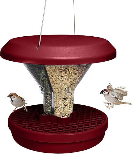 Miniatura 15 de SWISSINNO Comedero para pájaros – Comedero colgante para pájaros sin desorden para exteriores – Smart Birds Davos a prueba de derrames, cardenales