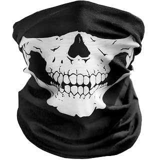 Skull Face Mask for Men - Skull Snowboard Mask Ski Mask for Women Neck Warmer Skull Bandana - Face Winter Hat Helmet Motorcycle Half Helmet Cover - Black Head Scarf Black Ski Mask for Men Face Cover