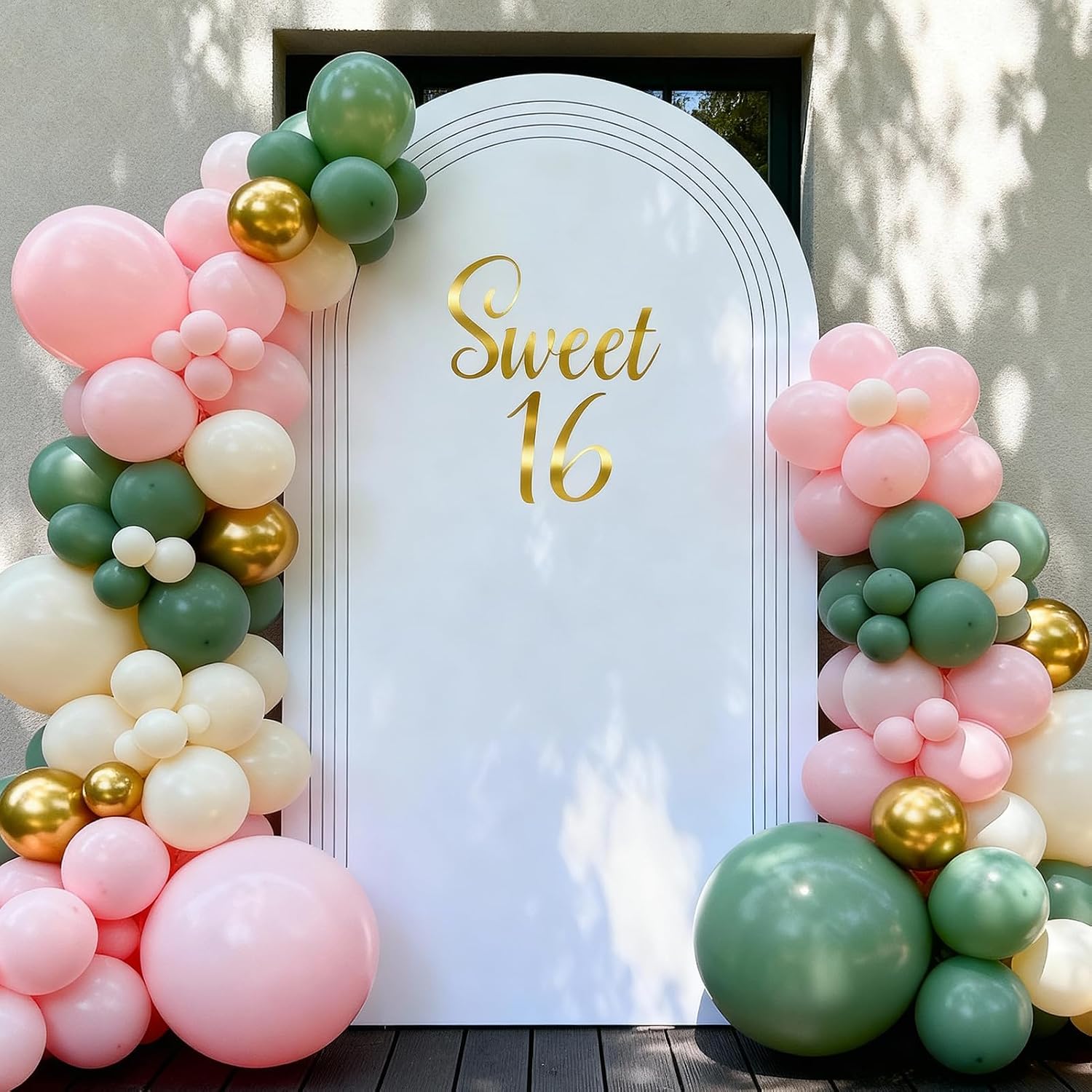 Sweet 16 Sign for Backdrop, Gold Sweet 16 Stickers Sign for Arch Backdrop Happy 16 Birthday Party Vinyl Sticker Decal Removable Letters Decal for Mirror/Fabric Backdrop/Wall