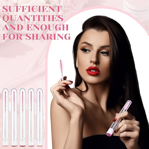 Miniatura 4 de Juego de 200 tubos de varita de rímel, 100 carretes de pestañas para extensiones de pestañas, 100 piezas de cepillo de rímel vacío de diamante,