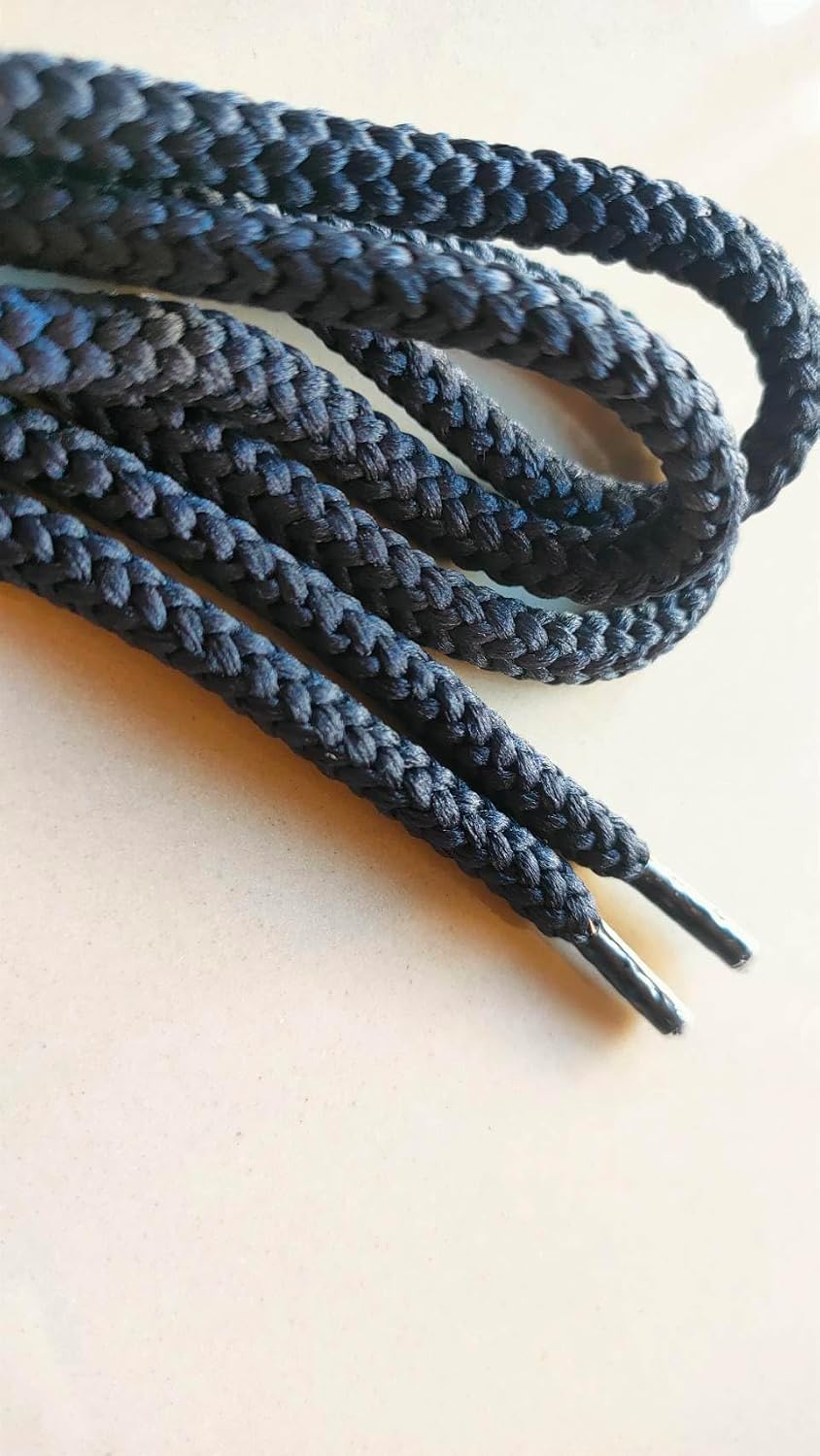 4 Pieces Navy Blue/White Round Hoodie Drawstrings Cord Replacement 6mm X 50 Inch Draw String for Sweatpants, Sweatshirt, Jacket, Coats, Shorts, Pants, Swim, Trunks, Sewing Threader