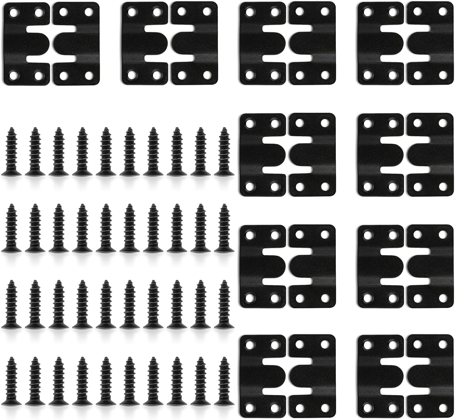 Ouligay 10PCS Black Flush Mount Bracket Z Clips Headboard