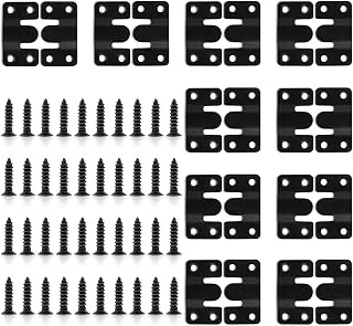 Ouligay 10PCS Black Flush Mount Bracket Z Clips Headboard Wall Mounting Brackets Stainless Steel Hanging Buckle Flush Mount Shelf Bracket for Picture Frame Display Wall Mount Hardware
