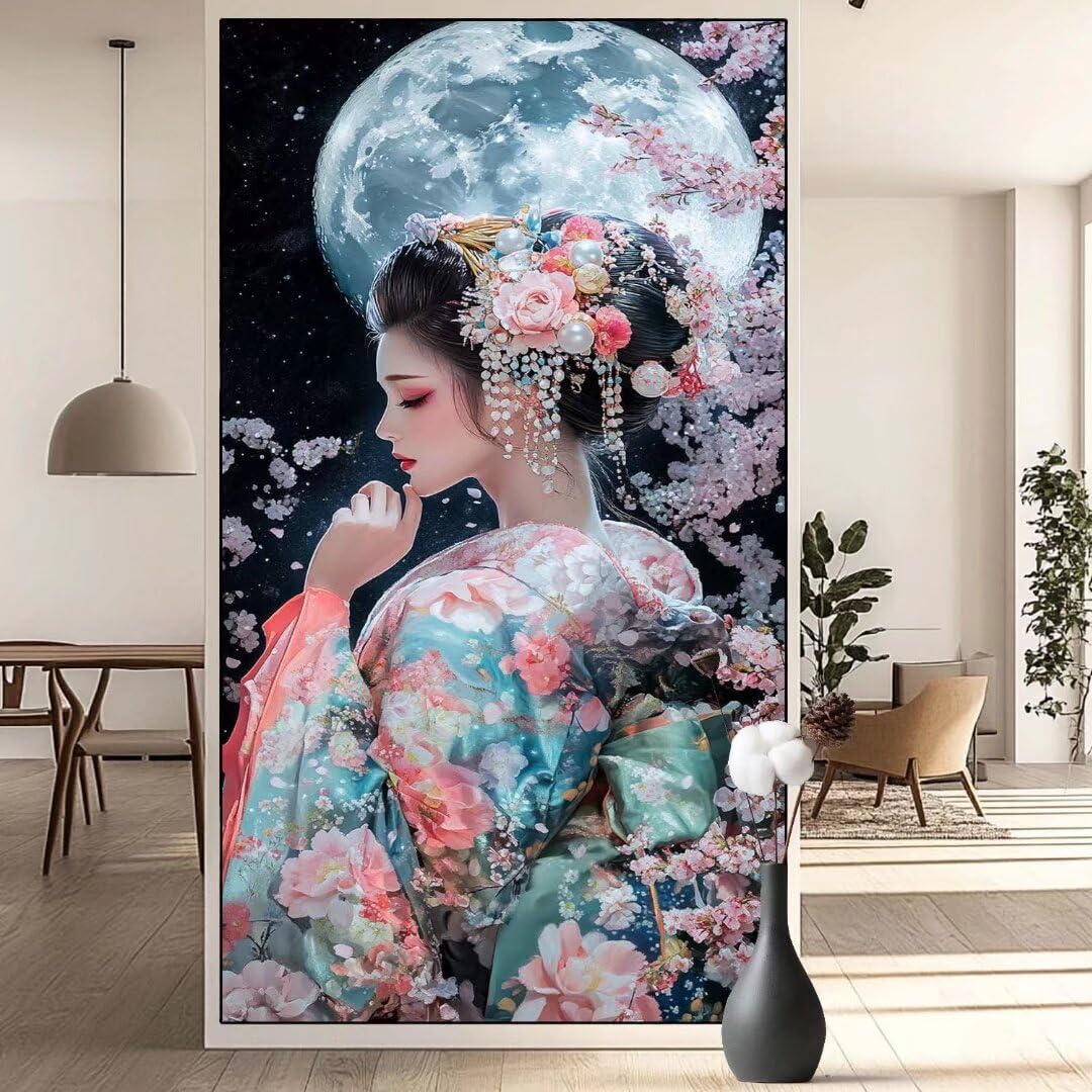 Princess Diamond Art Kits for Adults, 20 x 39 Inch Japanese Diamond Painting Kits DIY Paint by Numbers Kit for Adults, 5D Diamond Art Painting Crafts for Adults Hobbies, Home Decor 50 x 100 cm q795