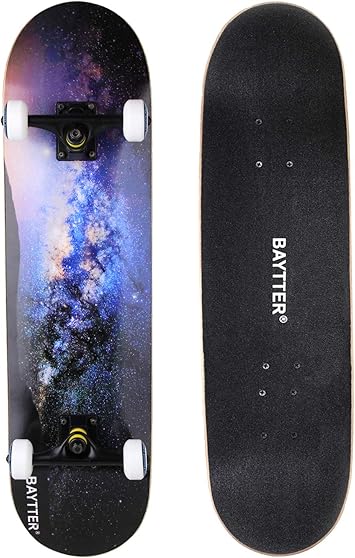 Amazon Baytter スケボー コンプリート 31インチ スケートボード Abec7ベアリング採用 トリック練習できるハードウィールバランス 感覚育成 子供 大人にお勧め Baytter スケートボード本体