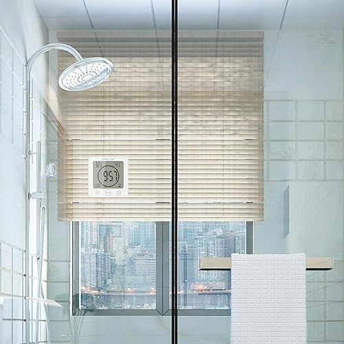 Vista 9 de Reloj de ducha impermeable, reloj de pared para baño, campana solar, pantalla digital de temperatura y humedad con ventosa, temporizador de pantalla