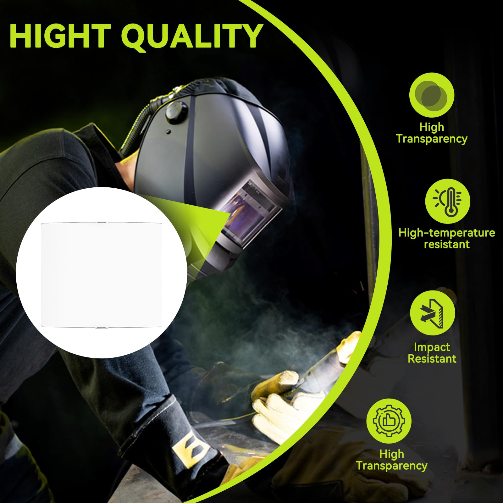 WarriorTech - Gafas de seguridad ajustables, para casco de soldadura Esab Savage A40, lente de cubierta frontal 0700000010, lentes de seguridad para casco de soldadura, salpicaduras y