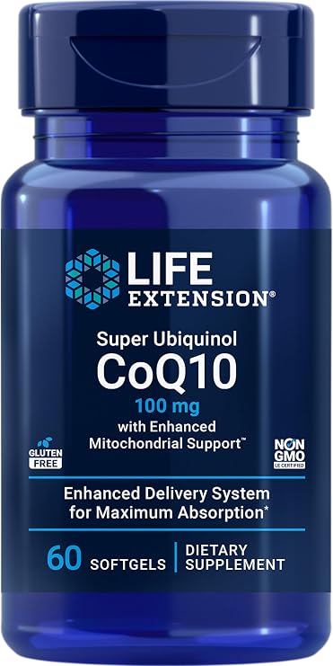 Life Extension Super Ubiquinol CoQ10 with Enhanced Mitochondrial Support & Super Omega-3 Plus EPA/DHA Fish Oil, Sesame Lignans, Olive Extract, Krill & Asta