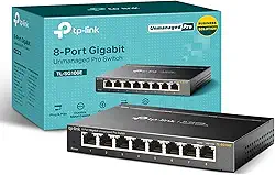 TP-Link Switch Gigabit de 8 portas | Fácil de gerenciar | Plug & Play | Montagem em desktop/parede | Metal resistente com portas blindadas | Suporta QoS, Vlan, IGMP e LAG (TL-SG108E)