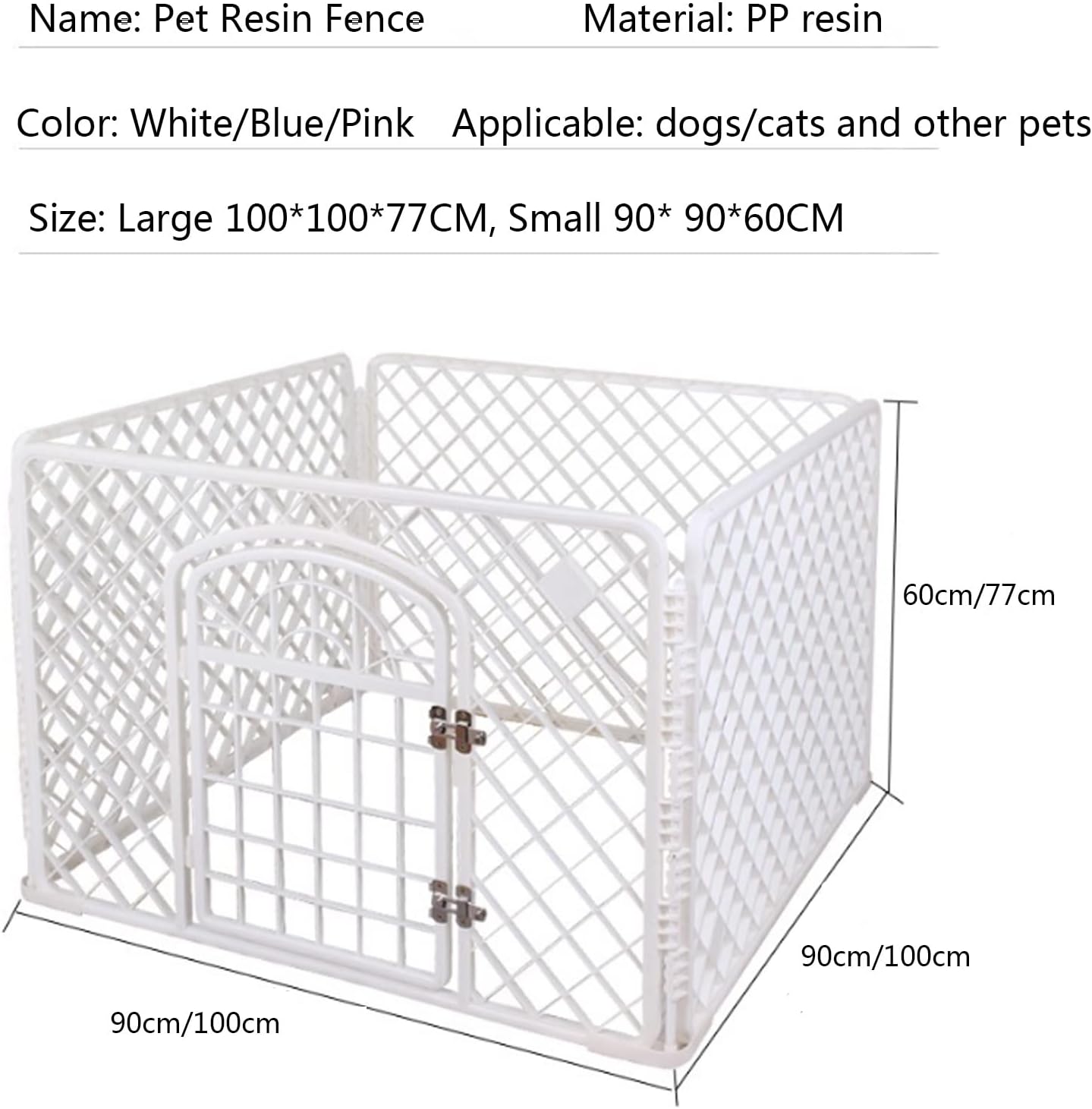4-Panel Small Pet Enclosures Indoor Outdoor DIY Pet Playpen Small Medium Big Dog Cage Portable Small Animal Exercise Pen Play Yard for Guinea Pigs, Rabbits, Ferret, Cat, Dog