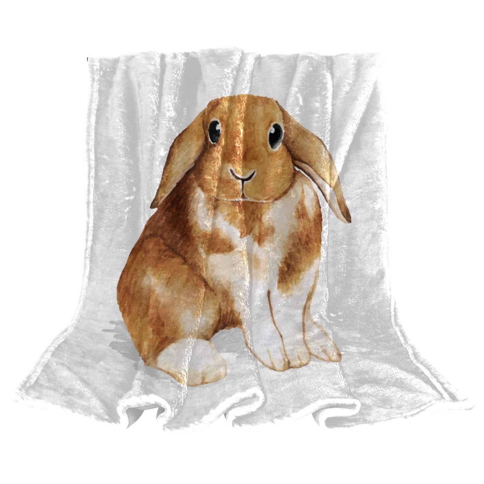 Couverture polaire lapin en microfibre douce et chaude pour canapé | 150x200cm