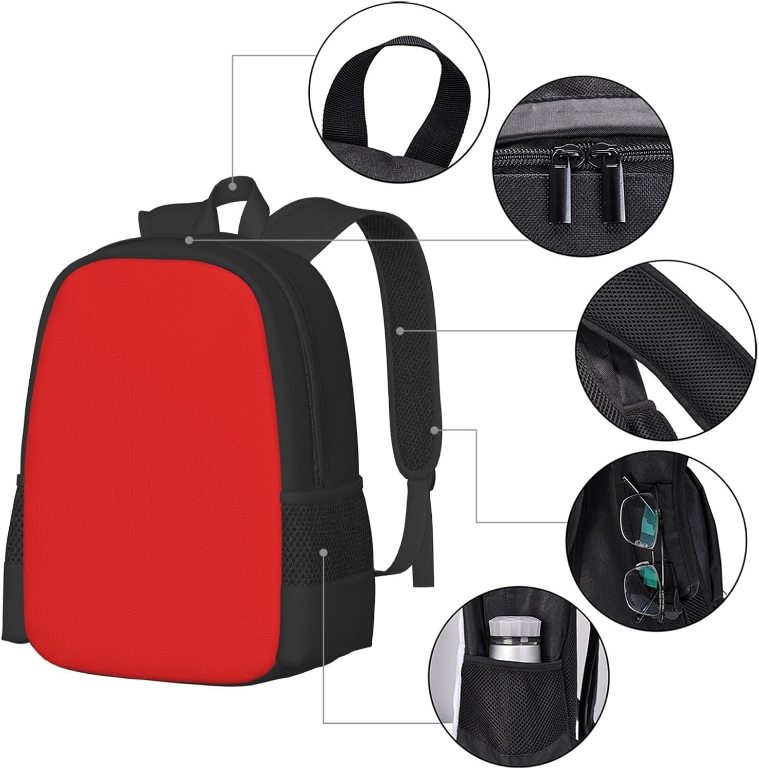 Lightweight Hiking Day Bag, 16.5" x 12.5" x 5.5" (≈18L) | Padded 14" Sleeve, Dual-Zip Opening, Air-Mesh Straps, Side Bottle Holders—Outdoor Travel