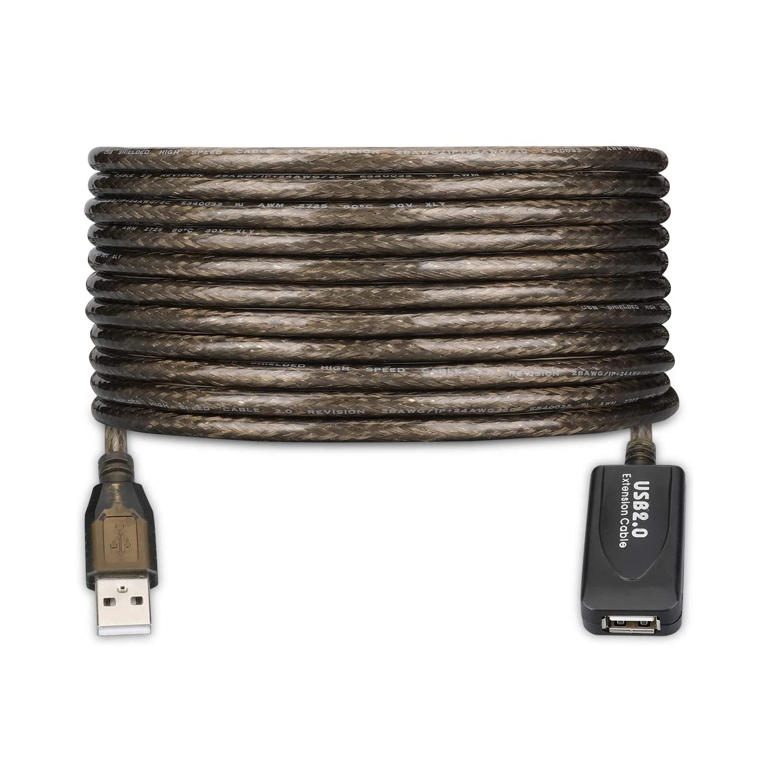 Ewent 20M USB A Male to A Female Extension Cable - High Speed Data Transfer for Printer, Scanner, Camera, Card Reader, USB Disk, Keyboard - Grey