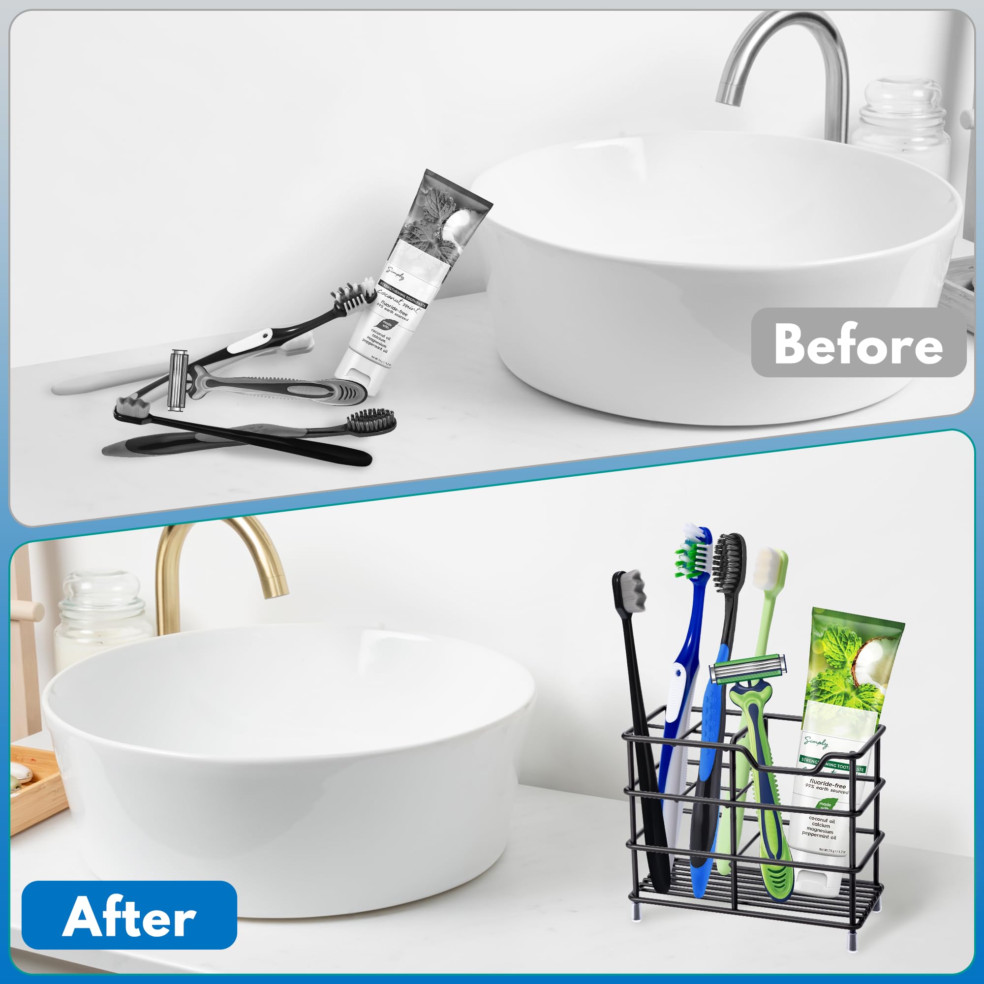 Stainless Steel Toothbrush Holder - Black -5 Stainless Steel Toothbrush Holder - Black -5