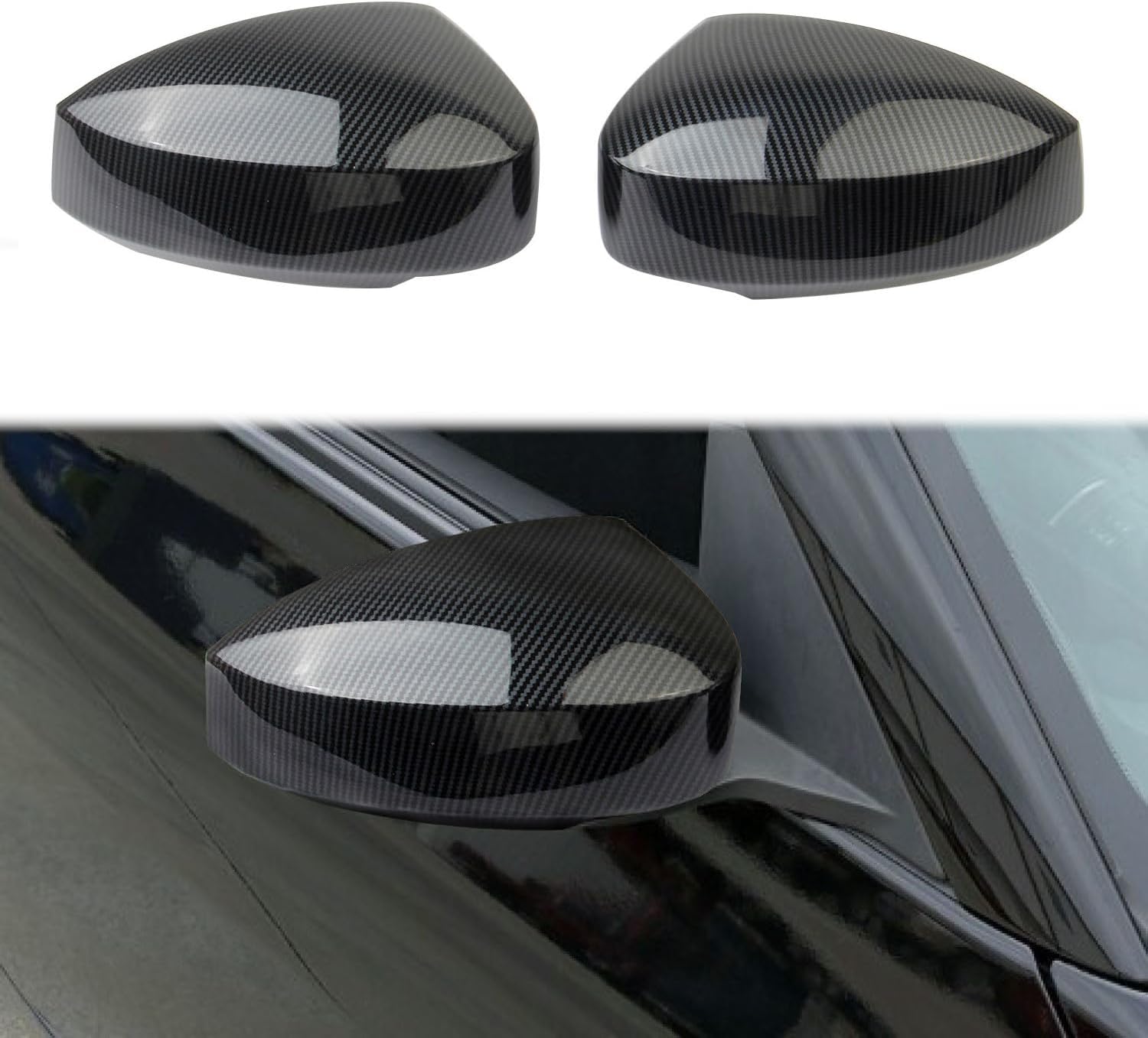 Carbon Fiber Style Side Rearview Mirror Cover Molding Trim Accessories for Nissan 350Z