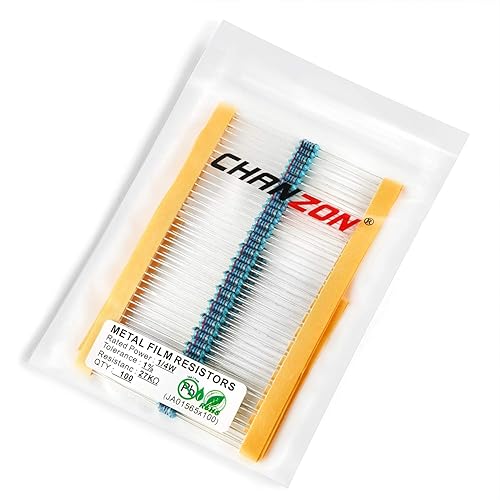 Vista 22 de Chanzon 100pcs 1/4W (0.25W) 33K Ω ohmios Resistencia fija de película metálica 0.01 ±1% Tolerancia 33KR MF Resistencias de orificio pasante