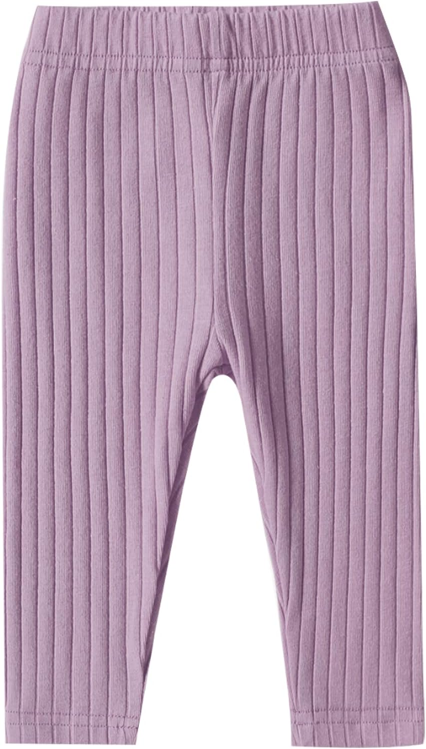 DREAM BUS Baby Girl Boy Pants Toddler Leggings Solid Ribbed Toddler Sweatpants Infant Newborn Leggings Baby Boy Jogger Pants