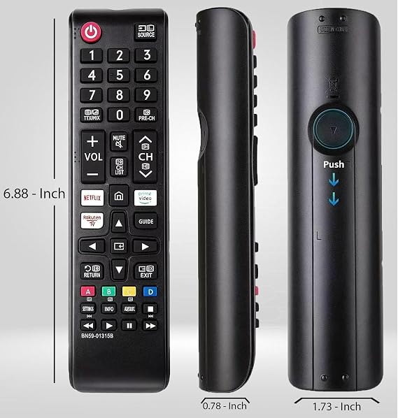 Samsung Tv Remote Control Replacement - BN59-01315B Samsung Universal Tv Remote Competible with Smart TV LCD LED HD UHD and QLED Controller for all Models - Durable Body - No Setup Needed