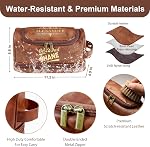 Personalized Toiletry Bag for Men, Engraved Name & Text, Leather Men's Toiletry Bag for Traveling, Customized Birthday Gift for Husband, Grandpa, Lover