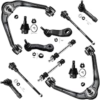 Detroit Axle 12pc Front Suspension Kit for Chevy Silverado Sierra Tahoe Yukon - Upper Control Arms, Ball Joints, Tie Rods