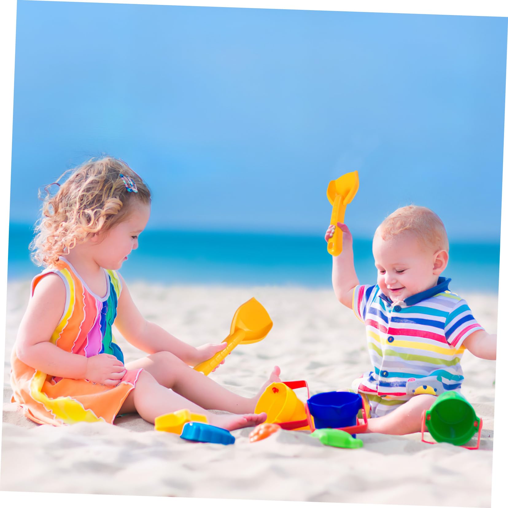 iplusmile 24 Piezas Palas de Arena para Juguetes de Playa y Jardín Pala de Color Amarillo para Exterior y Fiestas Infantiles