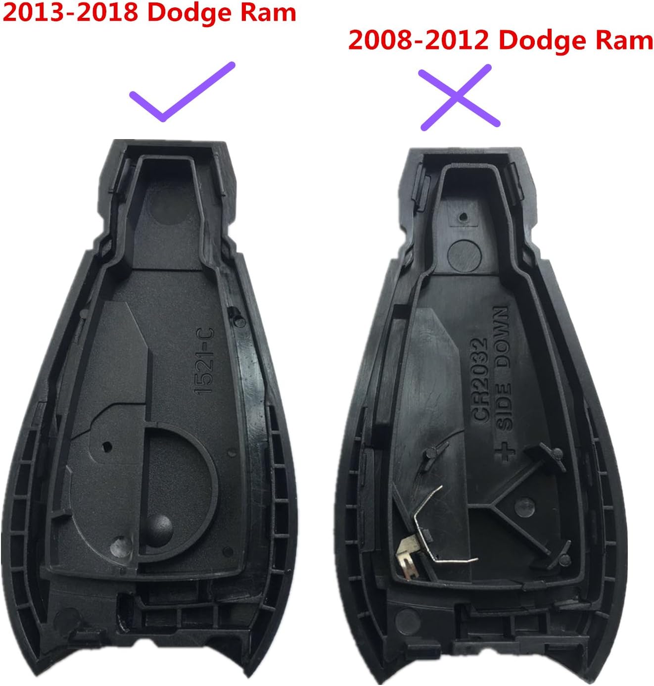 Key Fob Replacement for RAM 1500: Key Fob Case No Chip No Battery Fit for Dodge Ram Truck 1500 2500 3500 2013 2014 2015 2016 2017 2018 GQ4-53T 56046955 (1 Pc) - Image 4