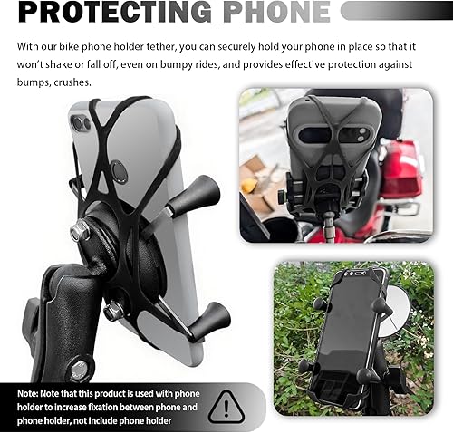 Miniatura 3 de 3 correas de silicona antiarañazos para teléfono de motocicleta, incluye correas pequeñas, medianas y grandes, antidesprendimiento, para