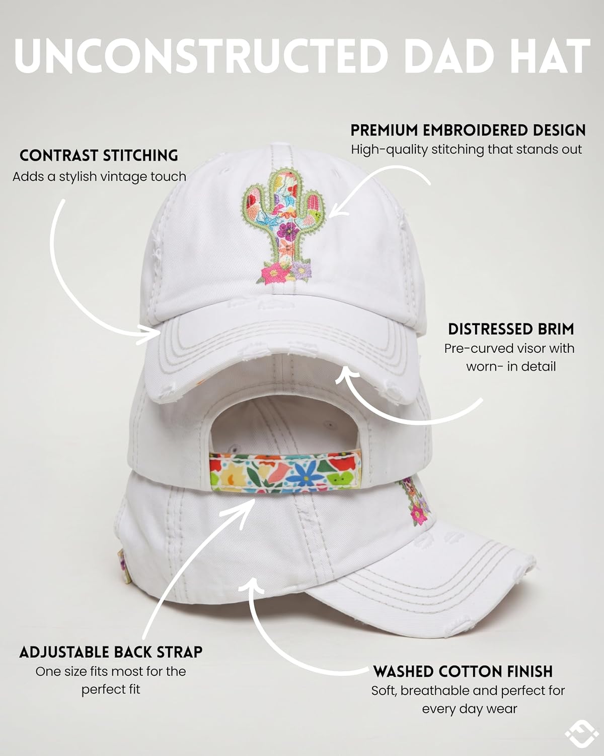 Funky Junque Distressed Baseball Cap, Vintage Embroidered Dad Hat image 2