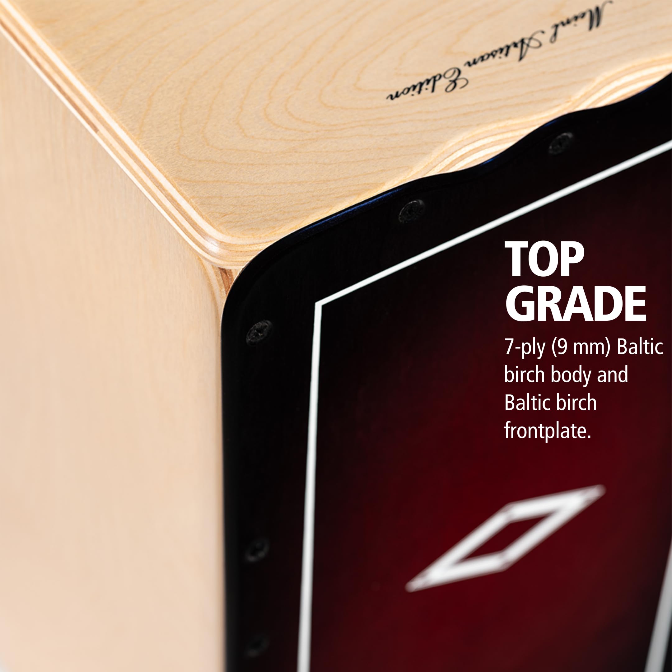 Meinl Percussion Artisan Edition String Cajon, Baltische Birke – Made in Spain – Tango Line, 2 Jahre Garantie (AETLRF)