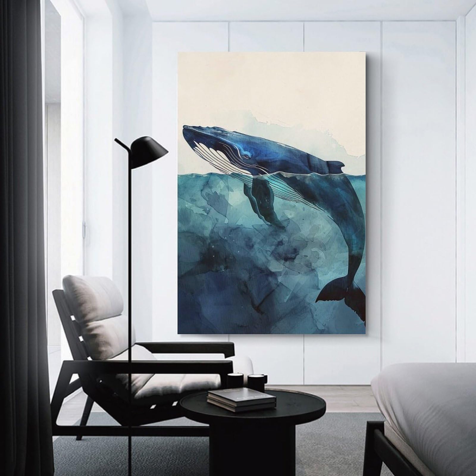 Junmoney Whale Animal Art Canvas Wall Decor 20x30inch(50x75cm), for Entrance Walls, Hall Decor Or Foyers, Wall Decor to Refresh Empty Corners