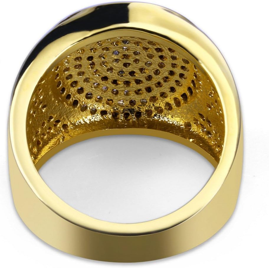 Iced Out Personalized Fashion Ring 18K Gold Plated Bling CZ Simulated Diamond Hip Hop Ring for Women