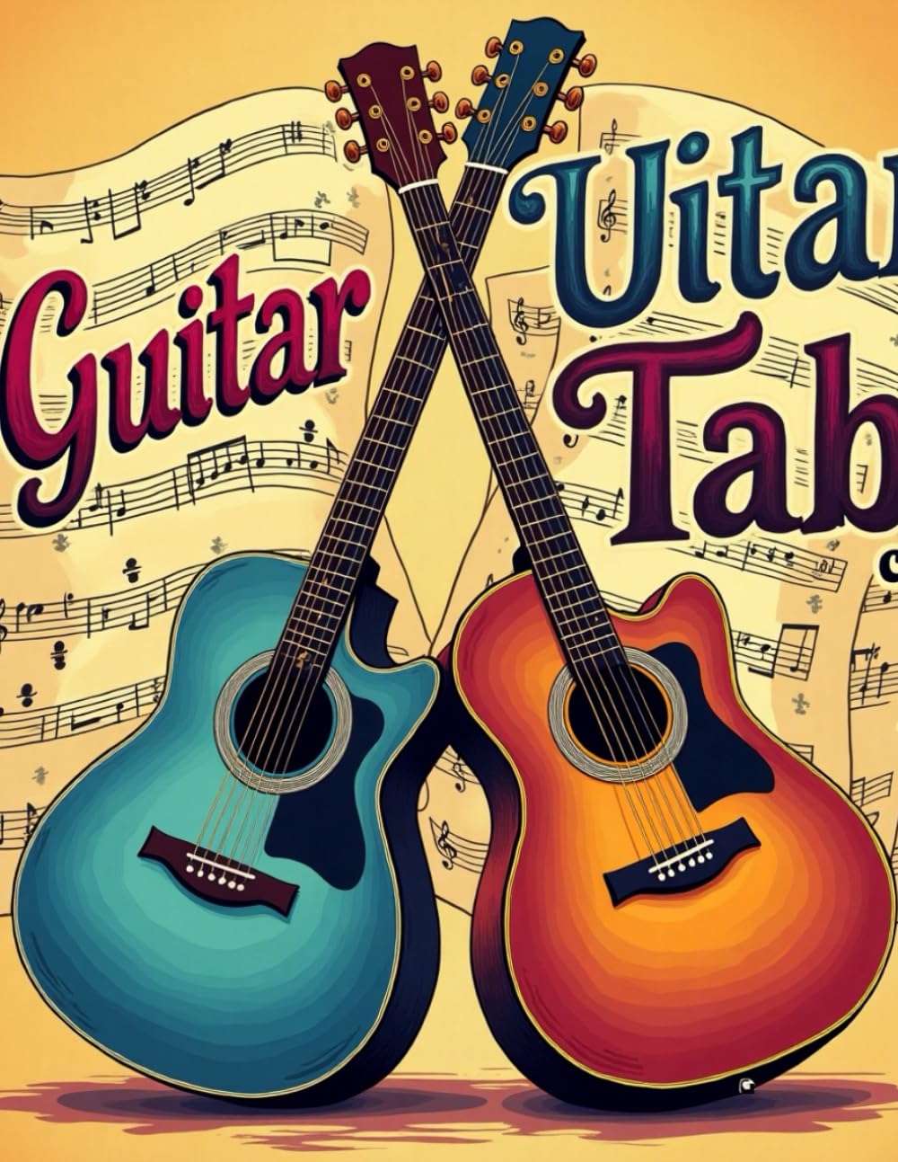 Guitar Tab Journal To Record My Music Practice, Song Ideas, Chords And Creative Guitar Compositions