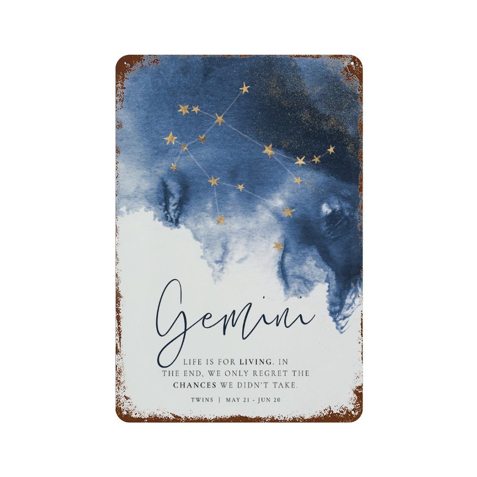 xiaoxiaoshen Gemini Zodiac Gemini Constellation (1) Wall Decor Art Metal Tin Poster Modern Home Decor Art Home Bar Shop Decorations Vintage Sign 30x20cm