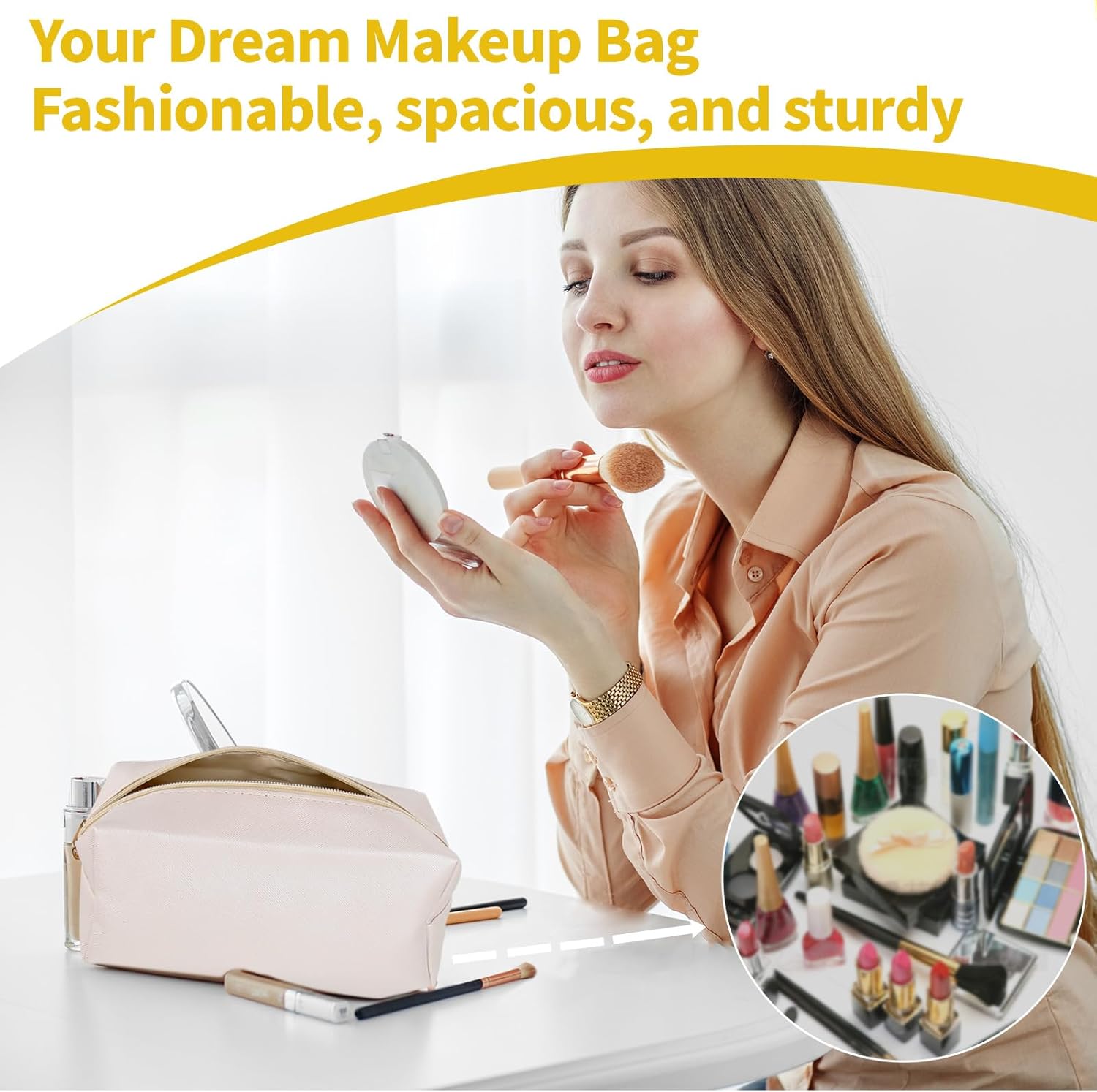 9 Pcs Bulk PU Leather Makeup Bags - Waterproof Small Cosmetic Pouches & Toiletry Bags, Water-Resistant Storage Purses for Women, Ideal for Travel & Daily Use - Image 6