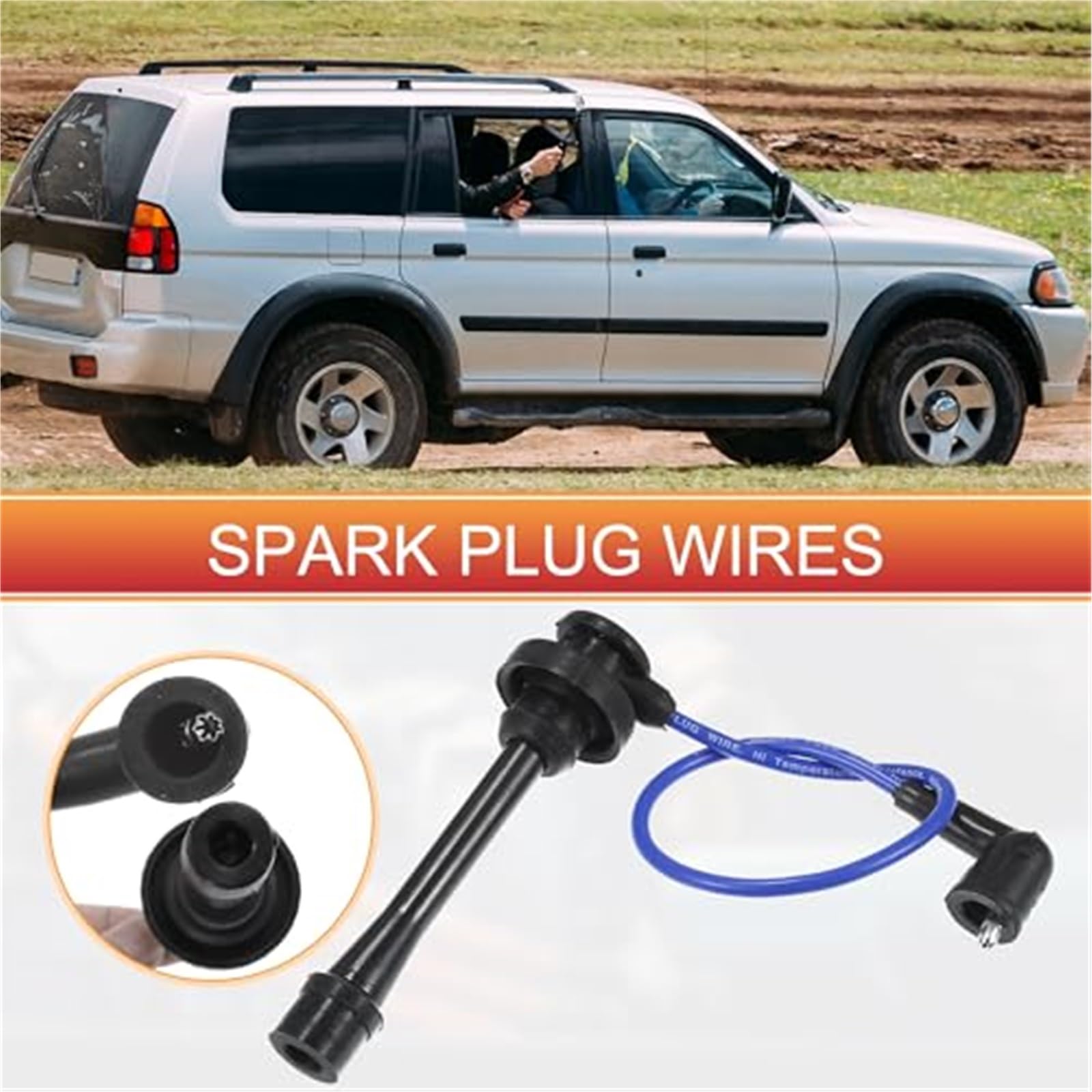 Przewody cewek zapłonowych do świec zapłonowych, kabel 5 mm, do Mitsubishi, Montero Sport Montero 3.5L 3.0L 1997-2008 nr MD338249 Opakowanie 6 szt. Przewód zapłonowy do samochodów