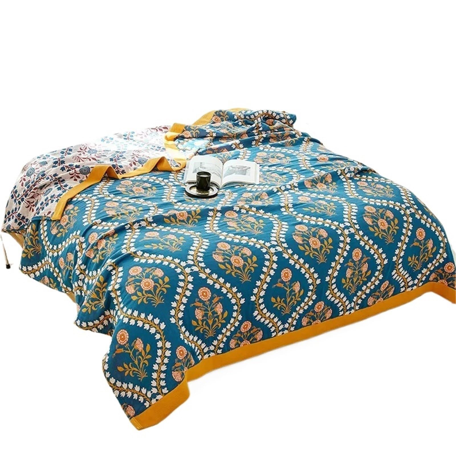 HKSDKABOP Muslin Throw Blanket Multicolor Multiple Sizes(Color13,230x250cm)
