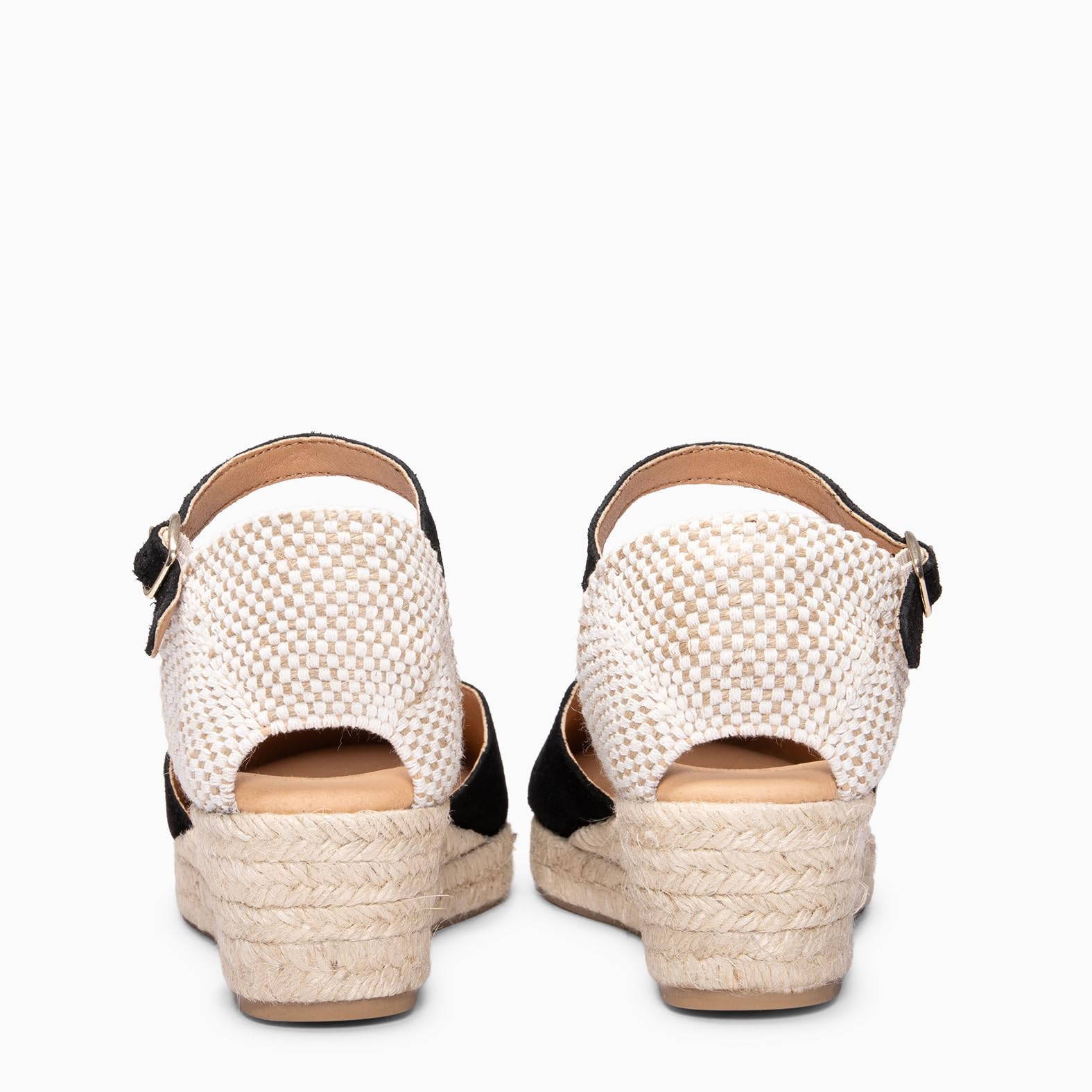 miMaO. Espadrilles femme talon compensé en daim. Semelle ultra confort Gel. Fabrication artisanale
