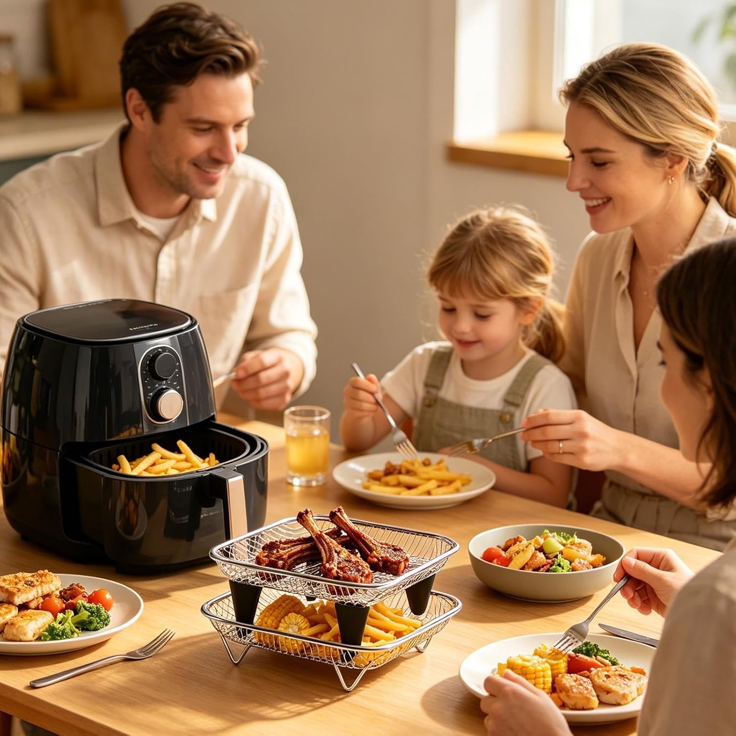 Multi Layer Basket, Wire Dehydrator Tray, Metal Cooking Stand, Kitchen