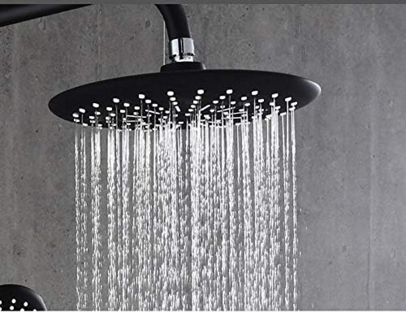 Set Doccia a Pioggia per Bagno, Sistema Doccia Nero a Parete, Miscelatore Caldo/Freddo, Rubinetto per Vasca, Set in Acciaio Inox con doccetta per Bidet, rubinetti per la casa
