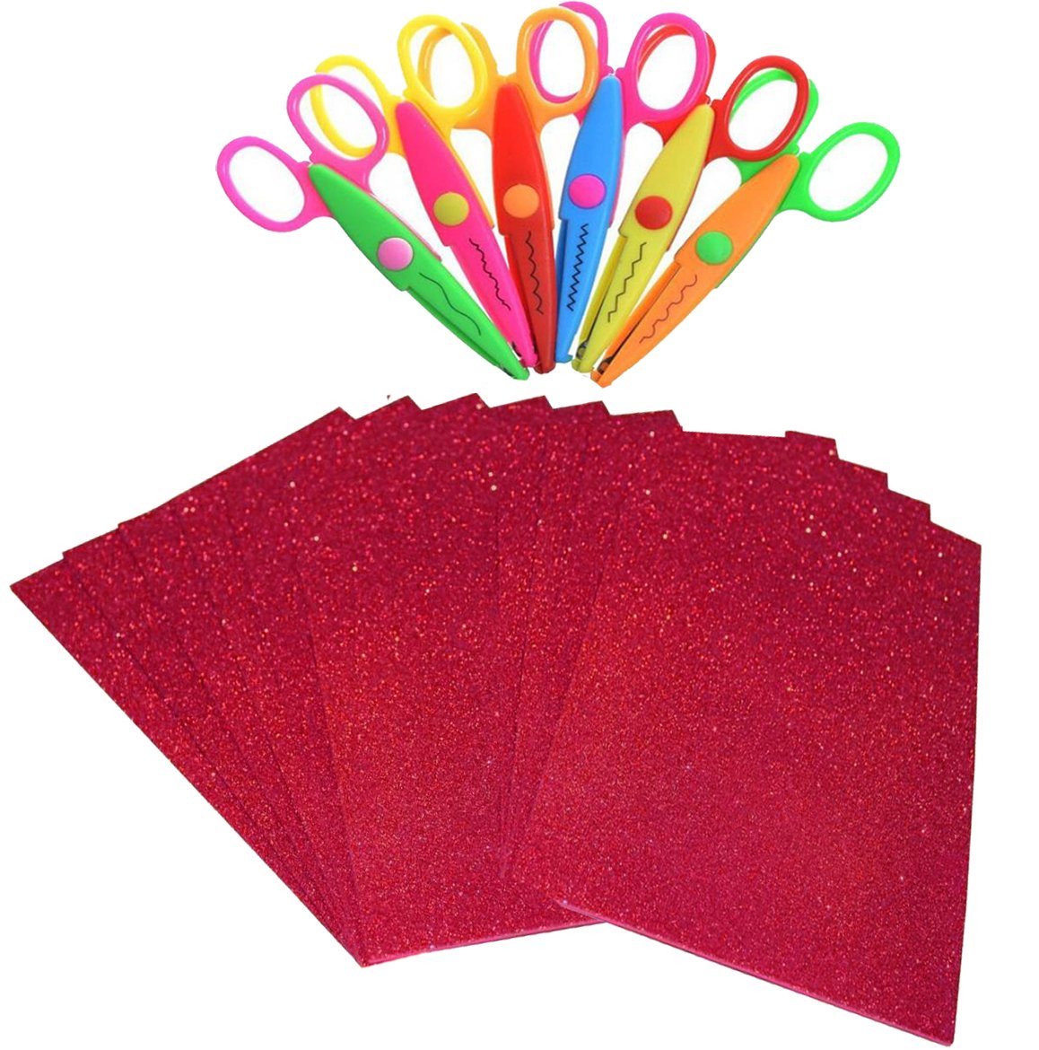 Stealodeal Rose Gold Glitter Foam Sheet A4 Size Set of 10 Sheets with