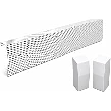 Baseboarders Premium Series 7 ft (84 in) Galvanized Steel Slip-On Baseboard Heater Cover + Left &amp; Right Endcaps, Rust Resistant, White, for Hydronic Hot-Water Systems