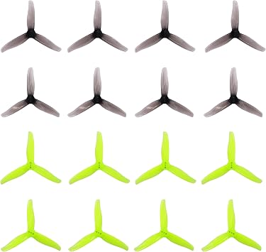 3016 3-Blade 3inch Propeller Props 1.5mm Hole for 1108-1308 Brushless Motors, FPV Racing Drone, Toothpick QuadcoptersGray+Yellow