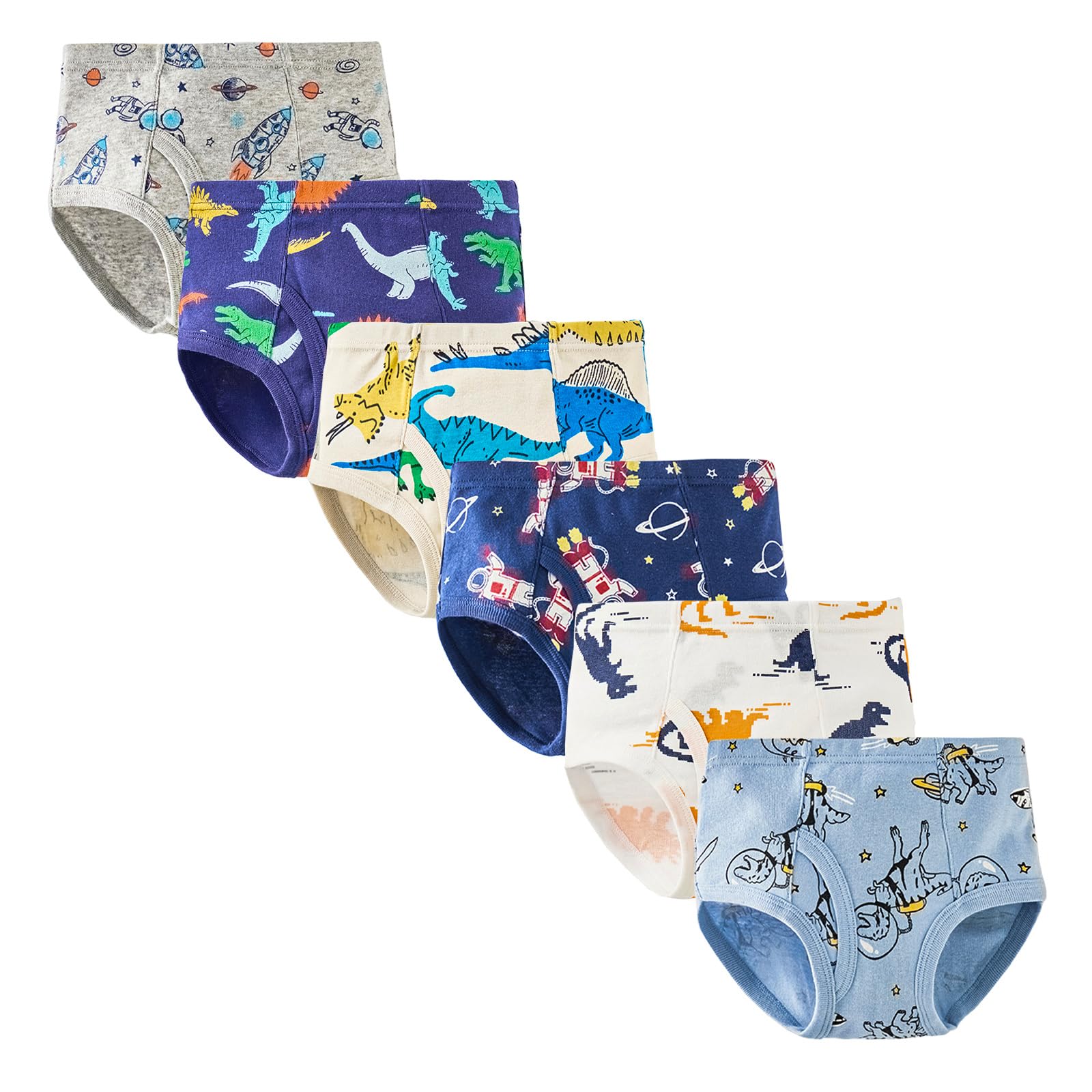 Boys Underwear Briefs Cartoon Print Pattern 100 Cotton Comfortable And Breathable Toddler Underwear 6 Pack