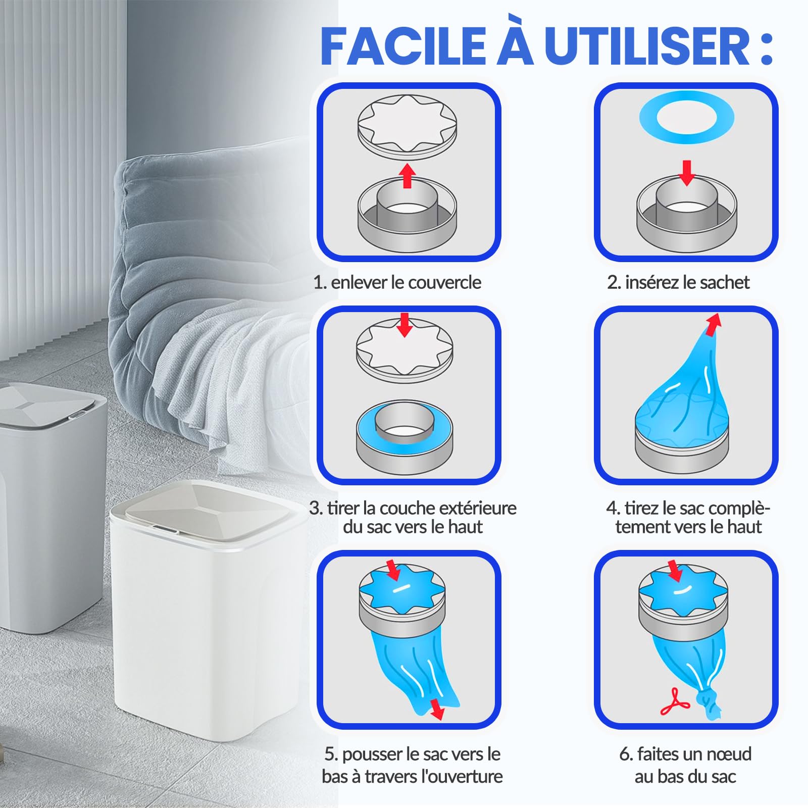 21 Pièces Recharge Poubelle a Couche, Sac Poubelles à Couches et Recharge Grande Capacité Anti-odeurs, Poubelle Compatible avec Tommee Tippee, Genie Litter Locker