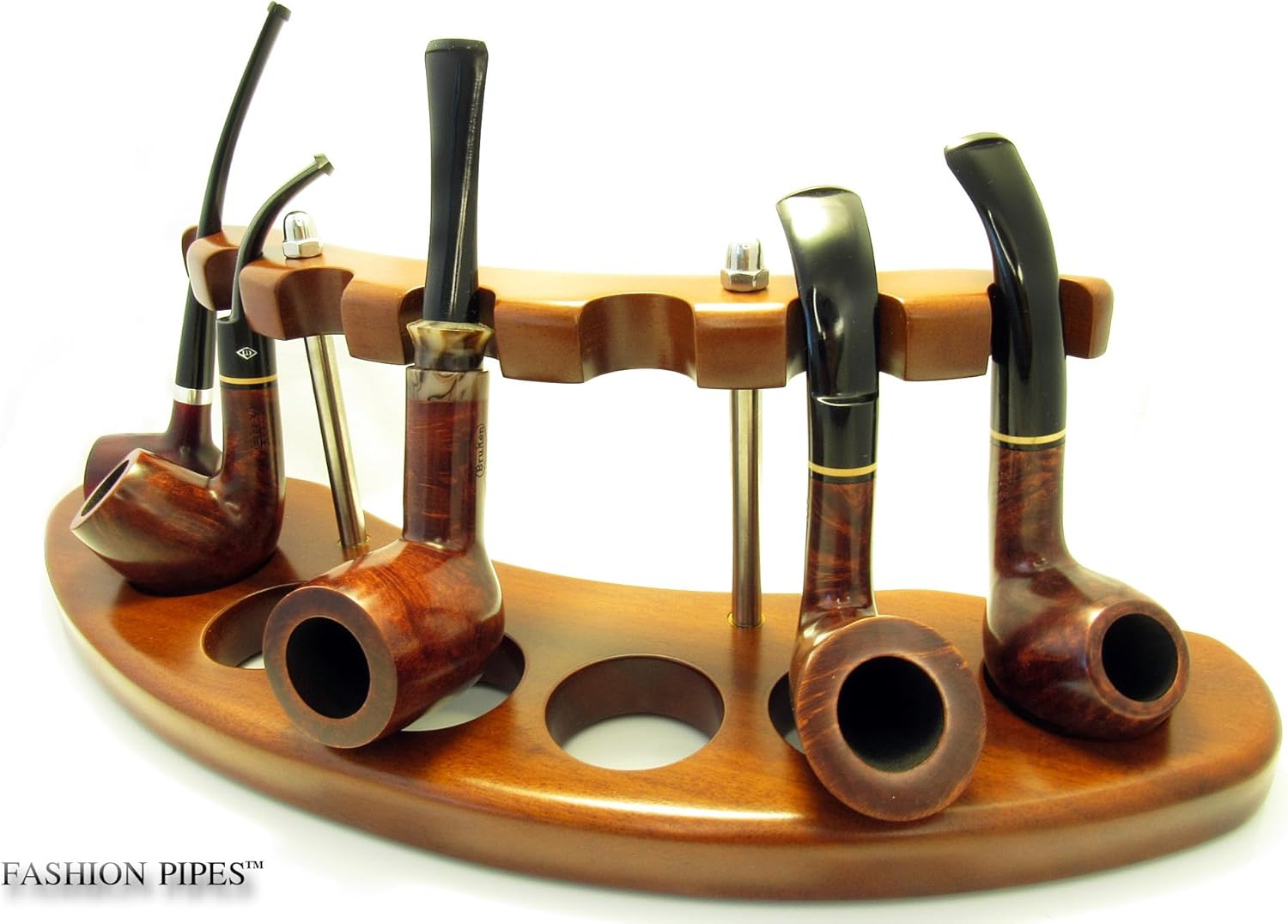 Fashion New Wooden Pipe Stand Rack Holder for Tobacco Smoking Pipes. Handcrafted (for 7)