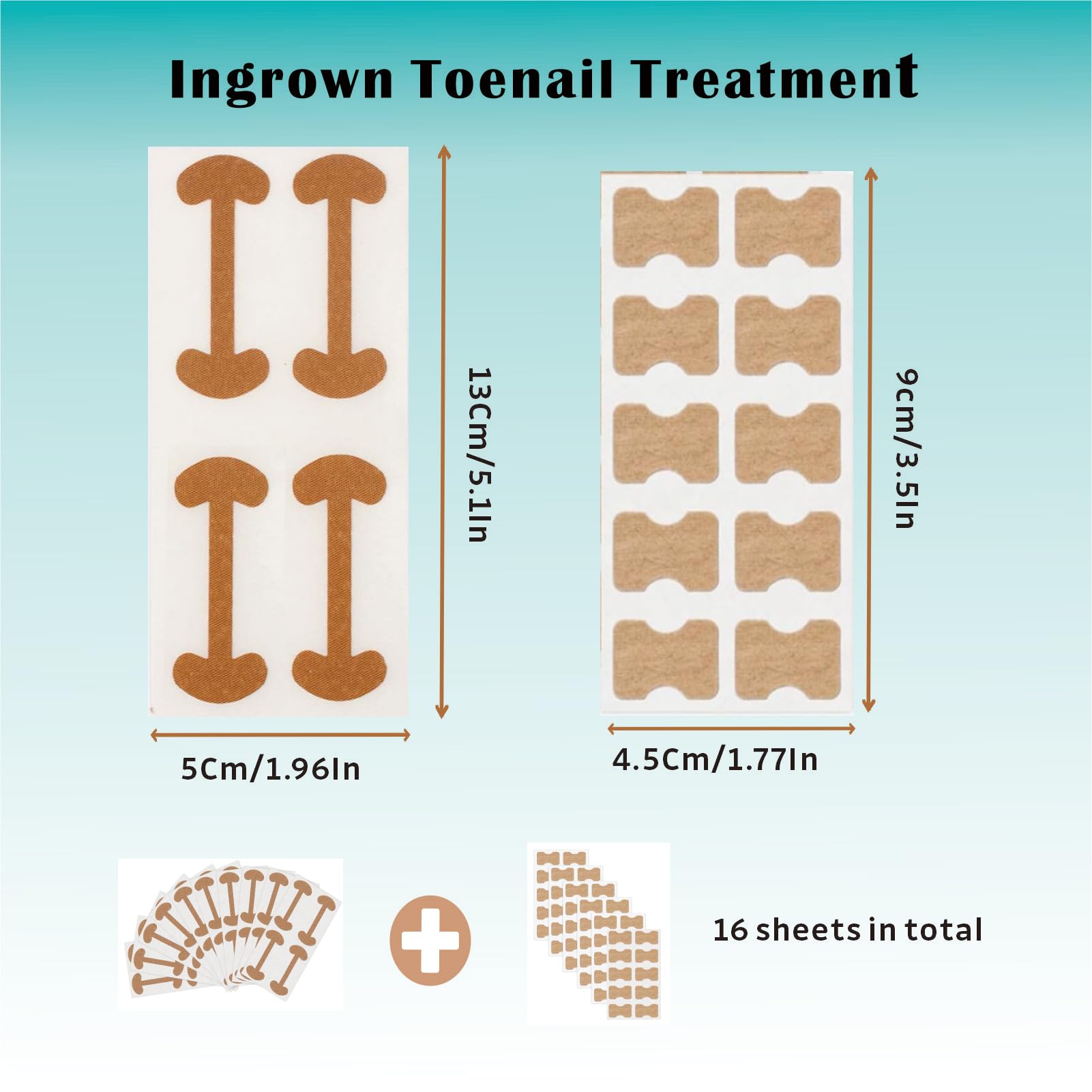 60Pcs Ingrown Toenail Stickers and 40Pcs Breathable Ingrown Toenail Corrector Patches, with Ingrown Toenail Tool - Image 2