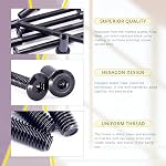 Swpeet 25Pcs M6x80mm Carbon Steel Black Hex Drive Socket Cap Bolts Barrel Nuts Assortment Kit with 1Pcs Allen Wrench, Screw Post Fit for Furniture Countsunk Belt Buckle Leather Binding Bolts
